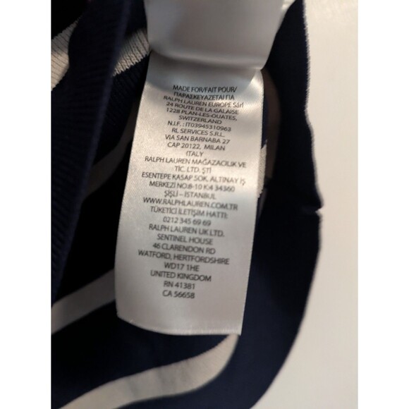 Lauren Ralph Women’s Striped Short-Sleeve Sweater French Navy/Mascarpone XL - Picture 4 of 8